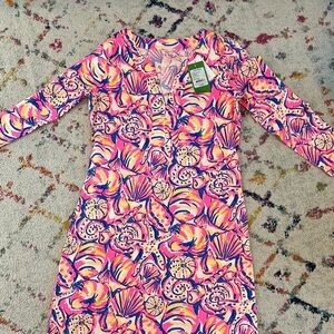 Vibrant Pink and Orange Patterned Dress
